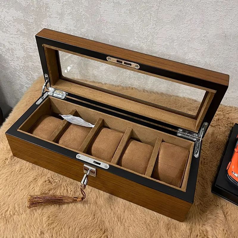 5 Slots Luxurious Wooden Box with Lock